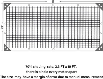 winemana 70% Shade Cloth 10x20 FT - Durable UV Blocking Mesh Tarp for Garden, Patio, Greenhouse & Chicken Coop - Sun Shade Cover with Grommets for Plants, Dog Kennel, Outdoor Use
