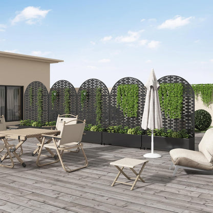 Casaphoria Metal Raised Garden Bed with Trellis and Wheels, 72"x47"x16" Planter Box for Climbing Plants, Vegetables & Vines, Features Drainage Holes and Privacy Screen (Black-Louver) - Colors C