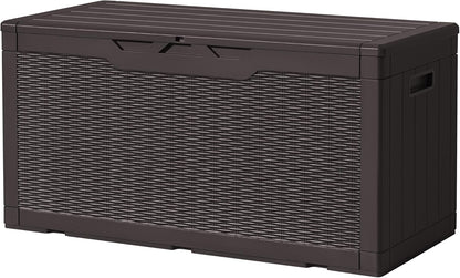 30 Gallon Resin Deck Box Waterproof Outdoor Storage Box for Patio Furniture Pool Accessories Indoor Storage for Cushion Garden Tools (30 Gallon, Black)