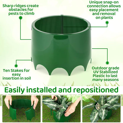 Threehoney 6 Pcs Grow Planting Rings 7 Inch Water Saver Irrigate Green Round Planting Rings Circular Landscape Edging Kit for Deep Watering Veggies Herbs Flowers Trees and Garden Plants