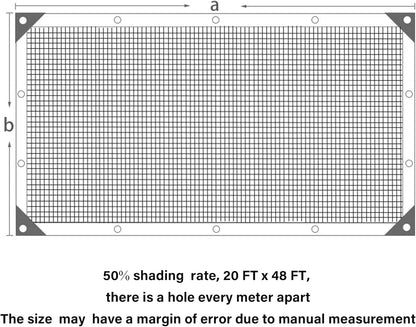 winemana 70% Shade Cloth 10x20 FT - Durable UV Blocking Mesh Tarp for Garden, Patio, Greenhouse & Chicken Coop - Sun Shade Cover with Grommets for Plants, Dog Kennel, Outdoor Use