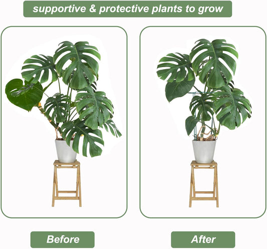12 Pack Plant Support Stake, 16 Inch Peony Cages and Supports for Outdoor Plants, with 15 Pcs Plant Labels, 20 Pcs Plant Clips, 7ft Plant Ties