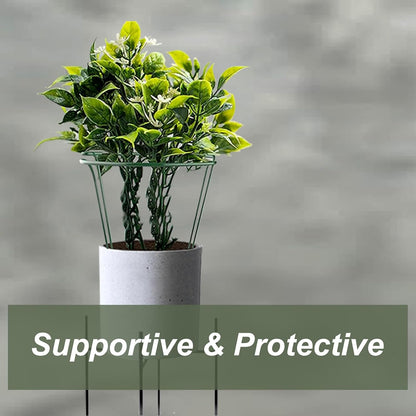 12 Pack Plant Support Stake, 16 Inch Peony Cages and Supports for Outdoor Plants, with 15 Pcs Plant Labels, 20 Pcs Plant Clips, 7ft Plant Ties