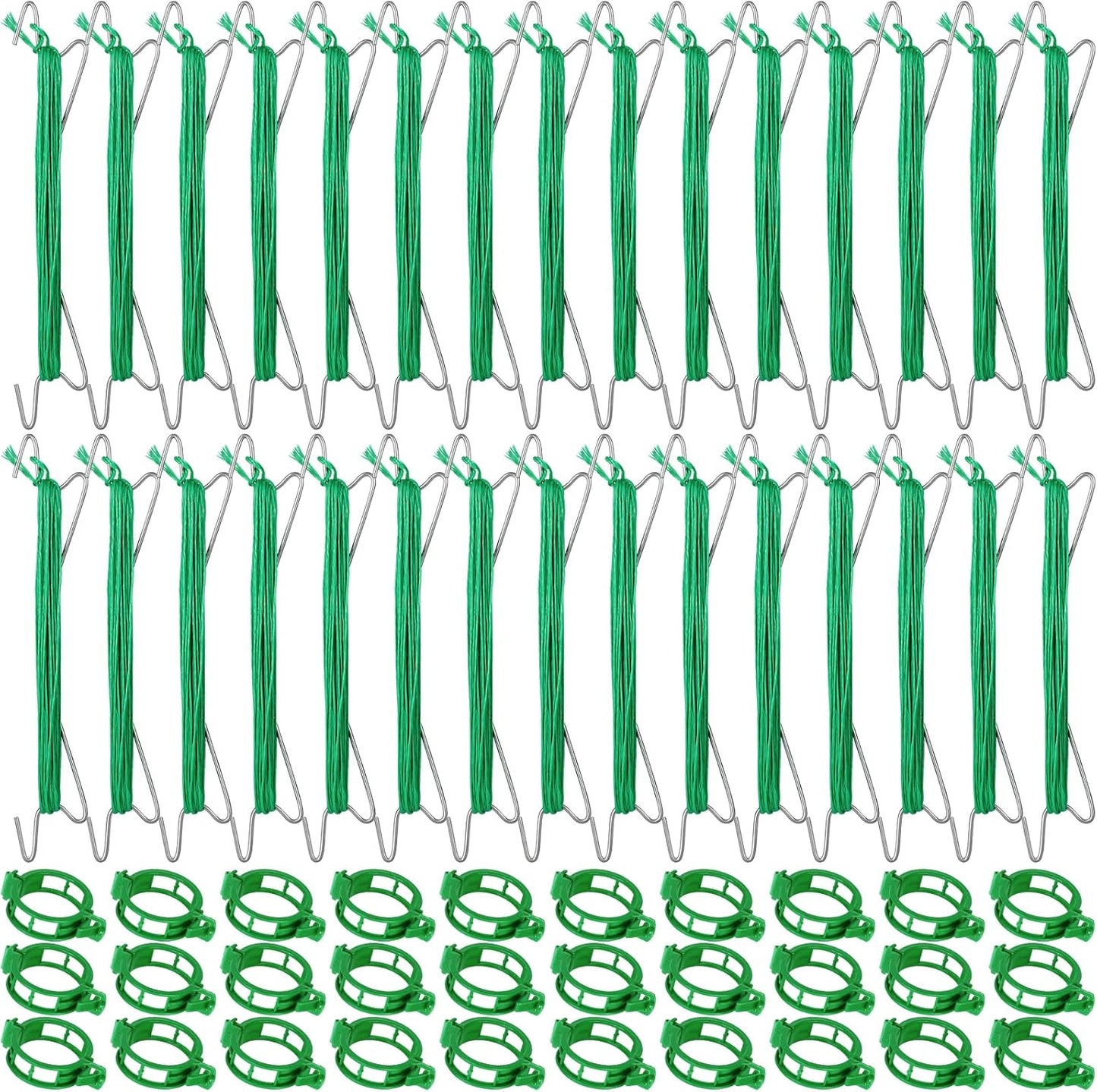 30Pcs Tomato Hooks with String, Tomato Support Hooks, Tomato Holder Hooks & Plant Support Clips with 33.3ft Twine to Prevent Tomatoes from Pinching or Falling Off