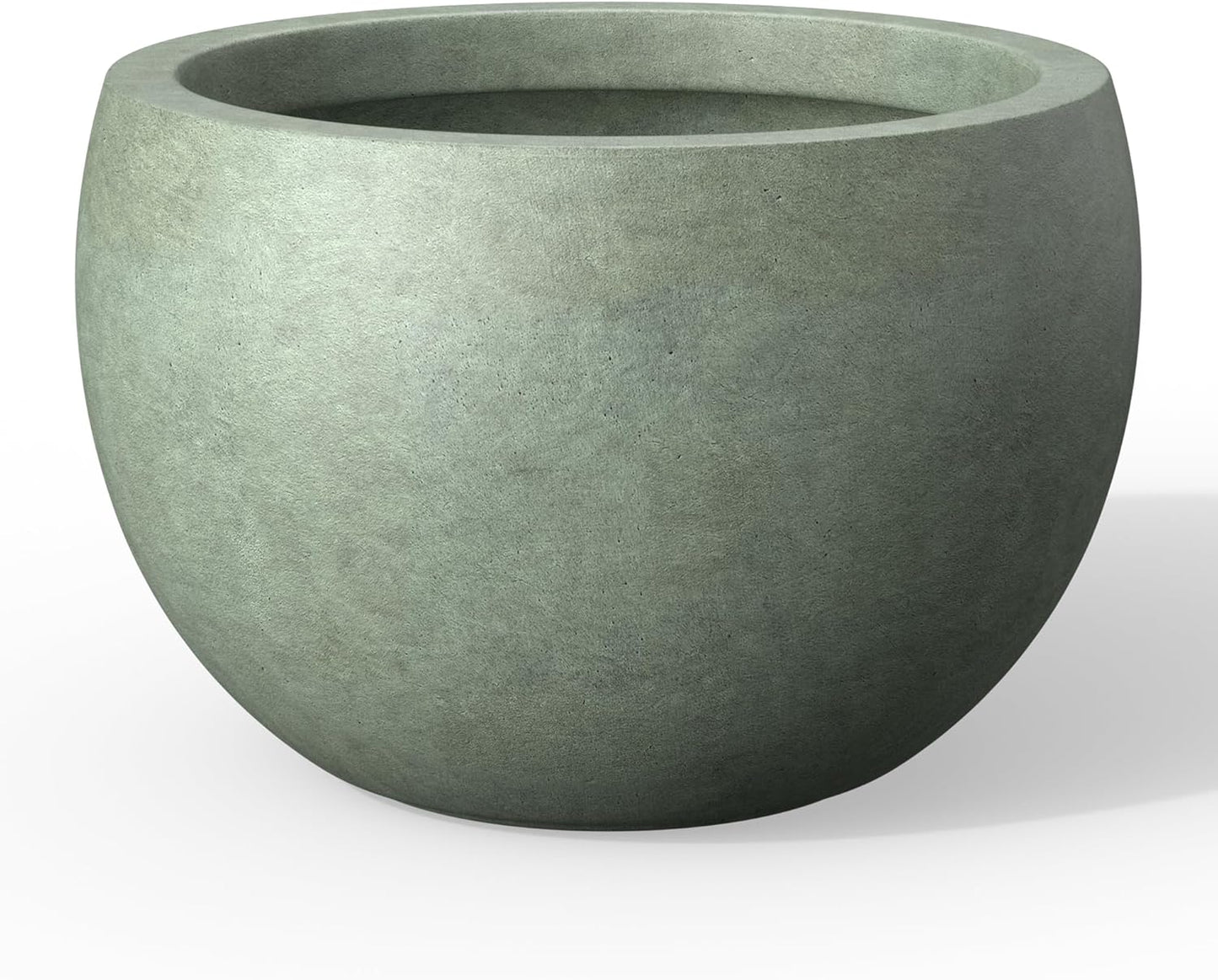 Large Round Bowl Vintage BRN Concrete Planter 19.9" Dia, Outdoor