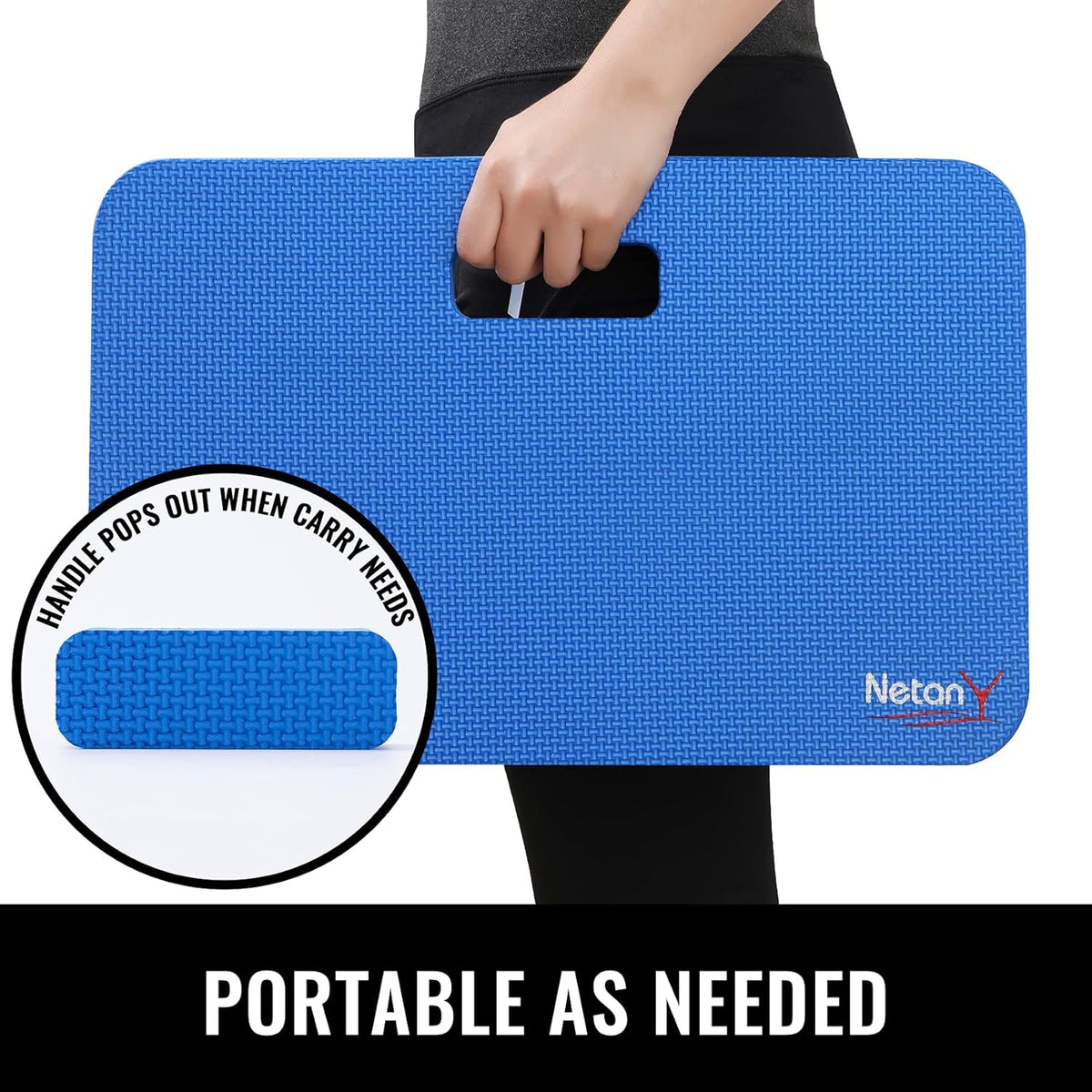 NETANY Extra Thick Kneeling Pad for Gardening, Comfortable Knee Pad Cushion, Extra Large Foam Kneeler Mat for Gardening, Baby Bath, Workout, Exercise & Yoga, Mechanic, 17.8 x 11 x 1.5 in, Black