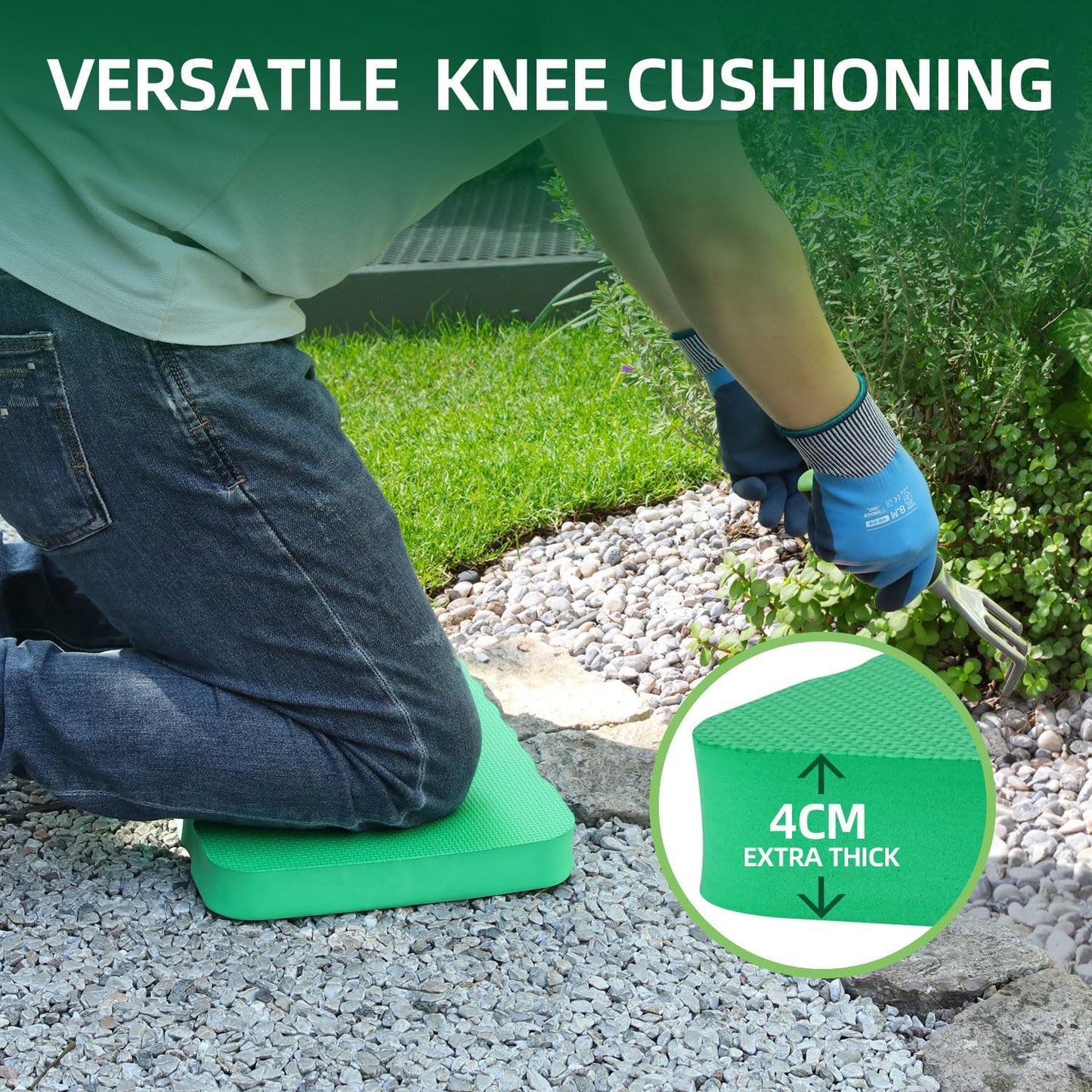 Ohuhu Premium Thick Kneeling Pad, 2-Pack Large Comfortable Gardening Knee Mat with 2 Different Surfaces, Extra Thick Knee Cushion Kneeler for Gardening Work Baby Praying, Gifts for Women Men Seniors