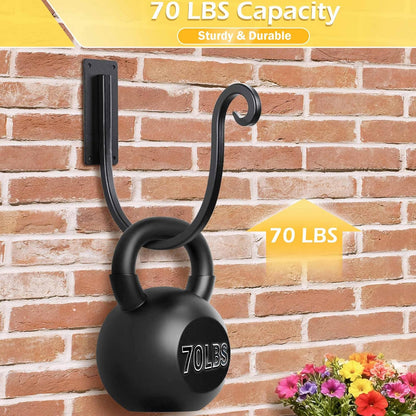 Hose Holders Wall Mount - Heavy-Duty Metal Garden Hose Hanger for Outside - Rust-Proof Hanging Hose Rack Hook Mount for Water Hose (2PCS)