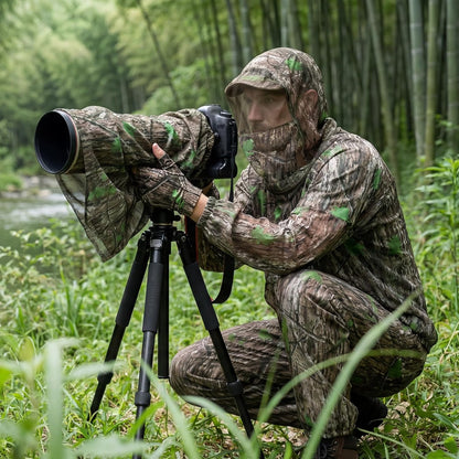Mosquito Netting Suit Bug Net Mesh Clothing with Hood Outdoor Garden Hunting Camo Protection from Fly Insects Bugs
