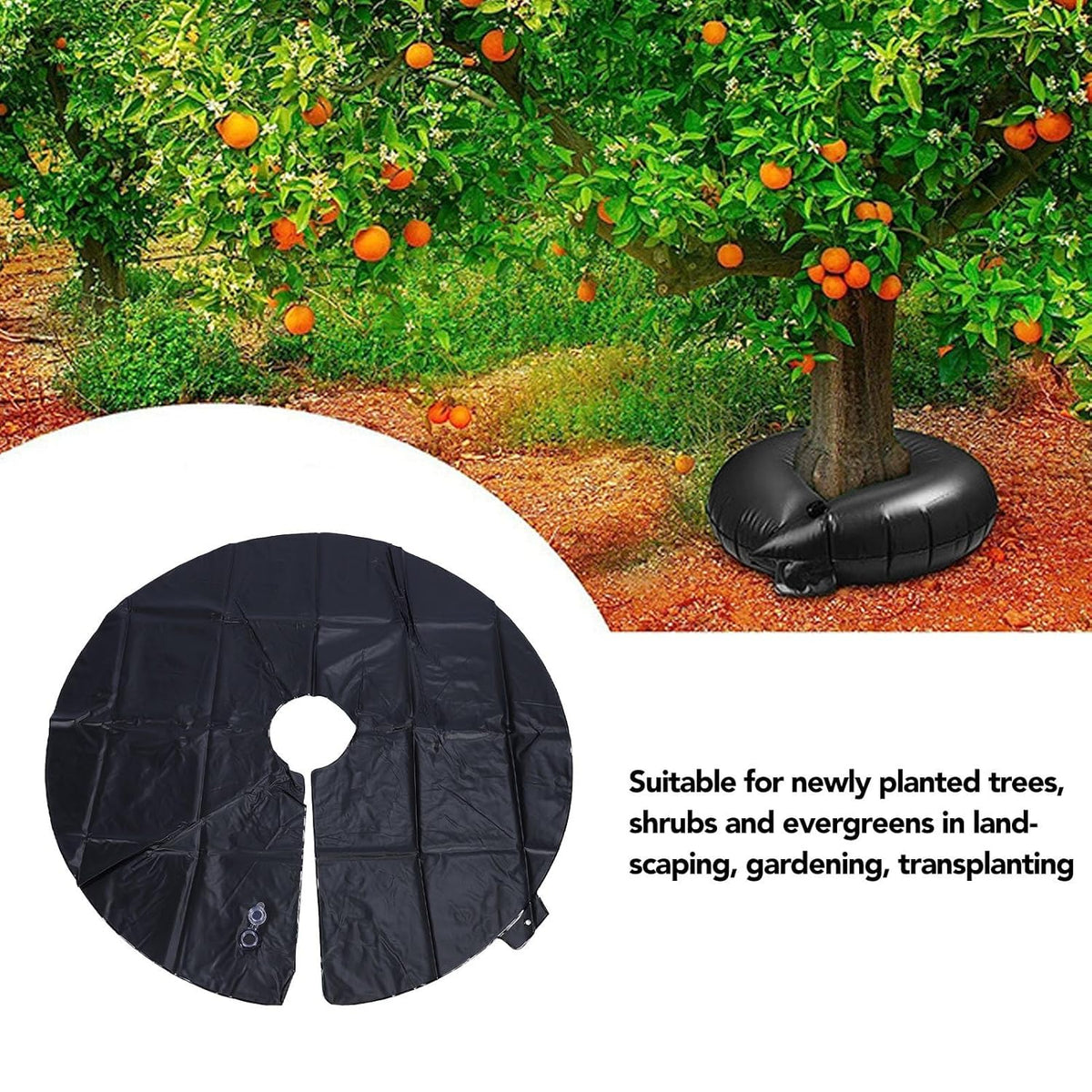 Tree Watering Ring, 10 Gallon Reusable PVC Tree Watering Bags Drip Irrigation Water Pouch Gardening Tools for Landscaping, Newly Planted (Green)