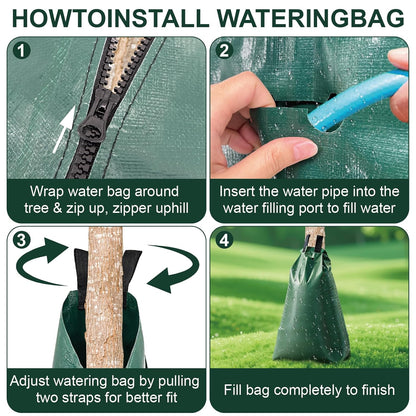 20 Gallon Tree Water Bags, Slow Release Watering Bag System - Gator Style Ring for New Trees,Treegator Bags for Drip Irrigation, Fruit Protection, Tree Storage (3 Pack)