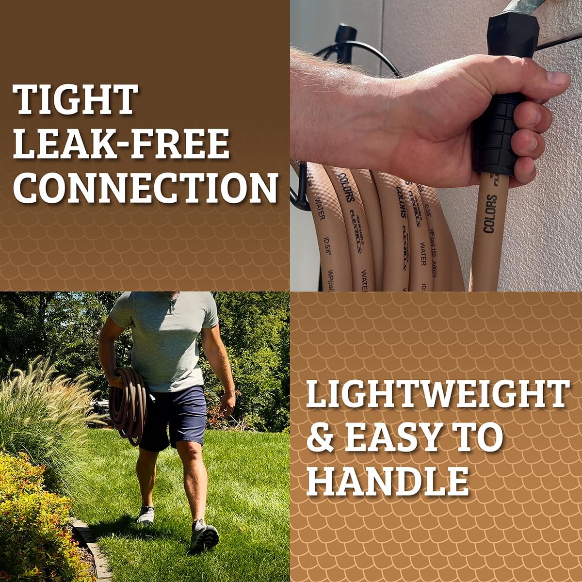Flexzilla Garden Hose 5/8 in. x 50 ft., Lightweight All-Weather Water Hose, Durable and Flexible, Leak-Free Connections