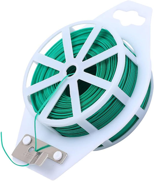 Twist Ties, Plastic Coated Wire for Garden Plant, Built-in Cutter, 328 Feet