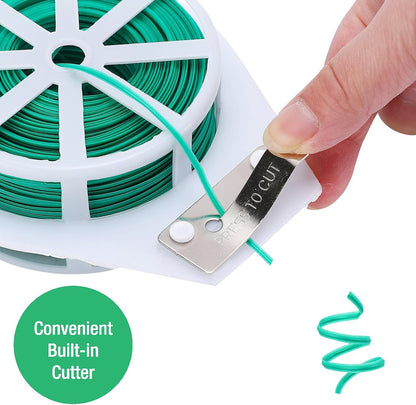 Twist Ties, Plastic Coated Wire for Garden Plant, Built-in Cutter, 328 Feet