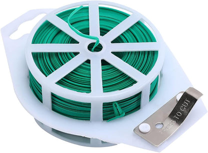 Twist Ties, Plastic Coated Wire for Garden Plant, Built-in Cutter, 328 Feet