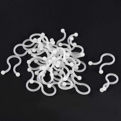 Nylon Reusable Twist Tie Cable Clips White 10mm x 30pcs, 14mm x 20pcs