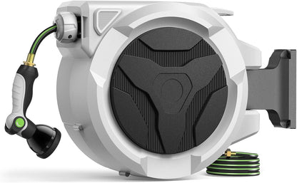 100 FT x 1/2 Inch Retractable Garden Hose Reel for Garden Watering