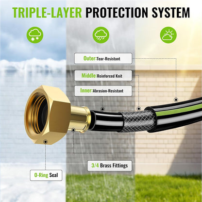 100 FT x 1/2 Inch Retractable Garden Hose Reel for Garden Watering