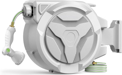 100 FT x 1/2 Inch Retractable Garden Hose Reel for Garden Watering