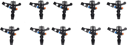 10PCS Rocking Arm Sprinklers G1/2 Male Thread 360 Degree Rotating Impact Sprinkler Plastic Lawn Irrigation for Yard Grass Garden