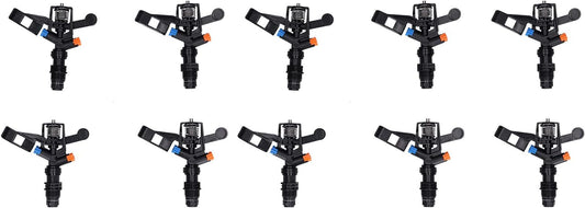 10PCS Rocking Arm Sprinklers G1/2 Male Thread 360 Degree Rotating Impact Sprinkler Plastic Lawn Irrigation for Yard Grass Garden