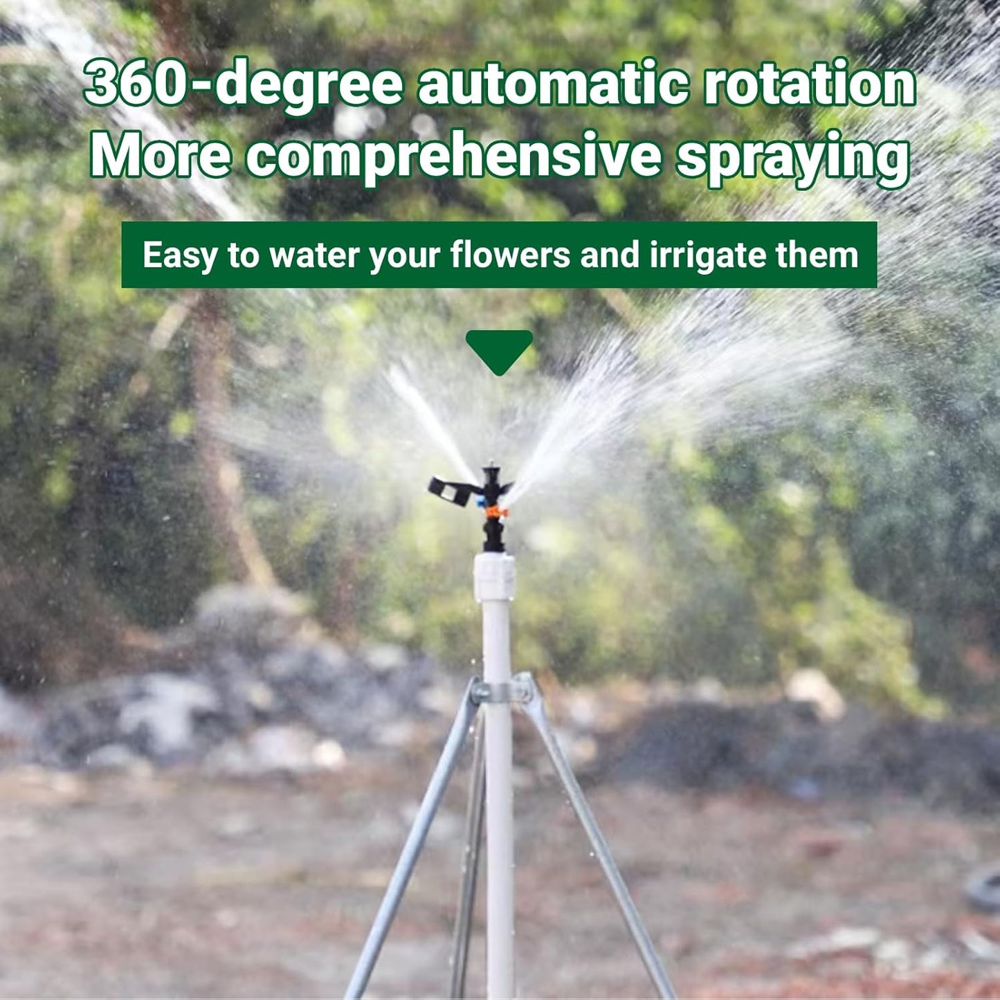 10PCS Rocking Arm Sprinklers G1/2 Male Thread 360 Degree Rotating Impact Sprinkler Plastic Lawn Irrigation for Yard Grass Garden