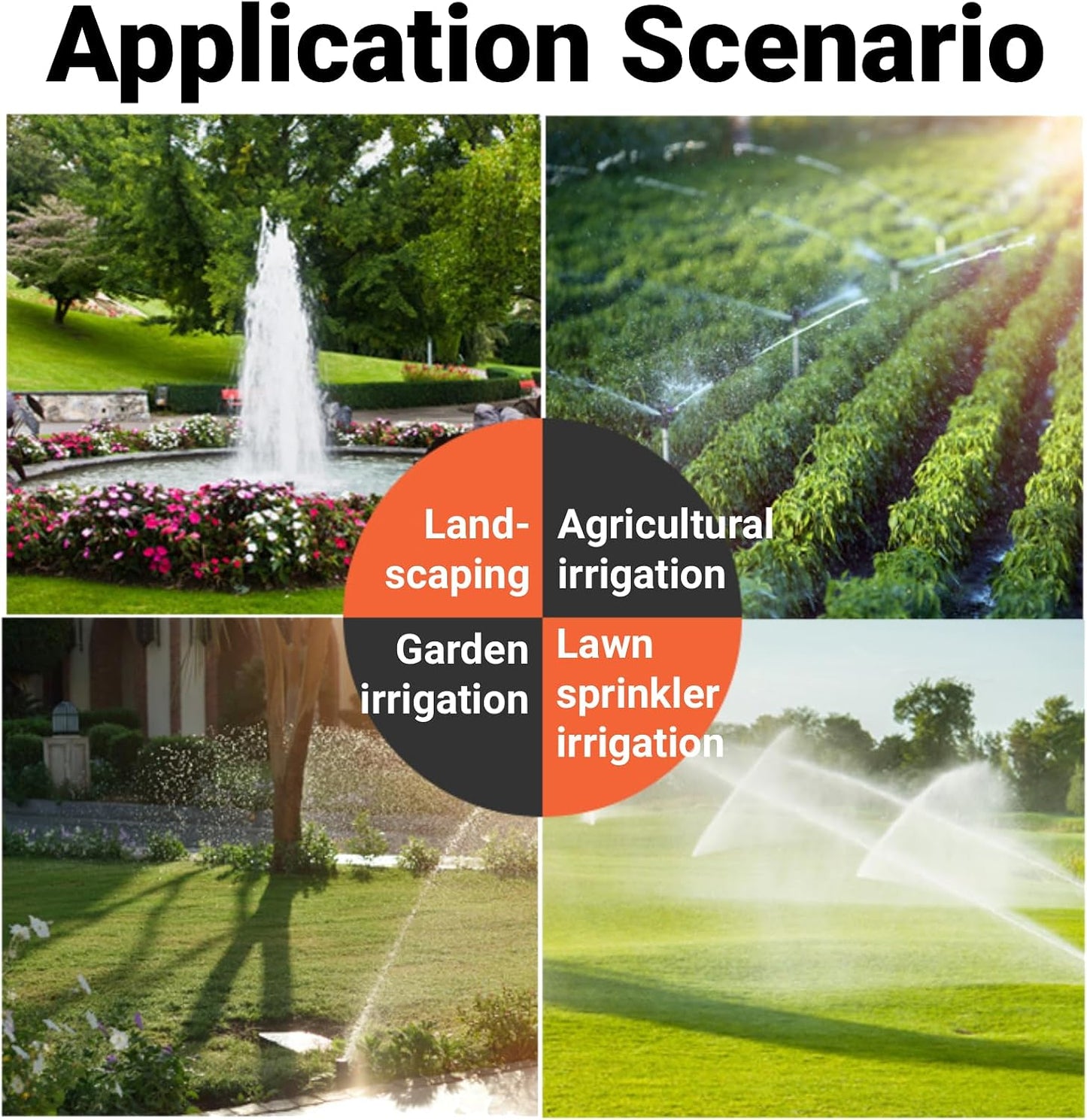 10PCS Rocking Arm Sprinklers G1/2 Male Thread 360 Degree Rotating Impact Sprinkler Plastic Lawn Irrigation for Yard Grass Garden