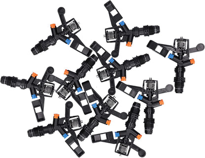 10PCS Rocking Arm Sprinklers G1/2 Male Thread 360 Degree Rotating Impact Sprinkler Plastic Lawn Irrigation for Yard Grass Garden