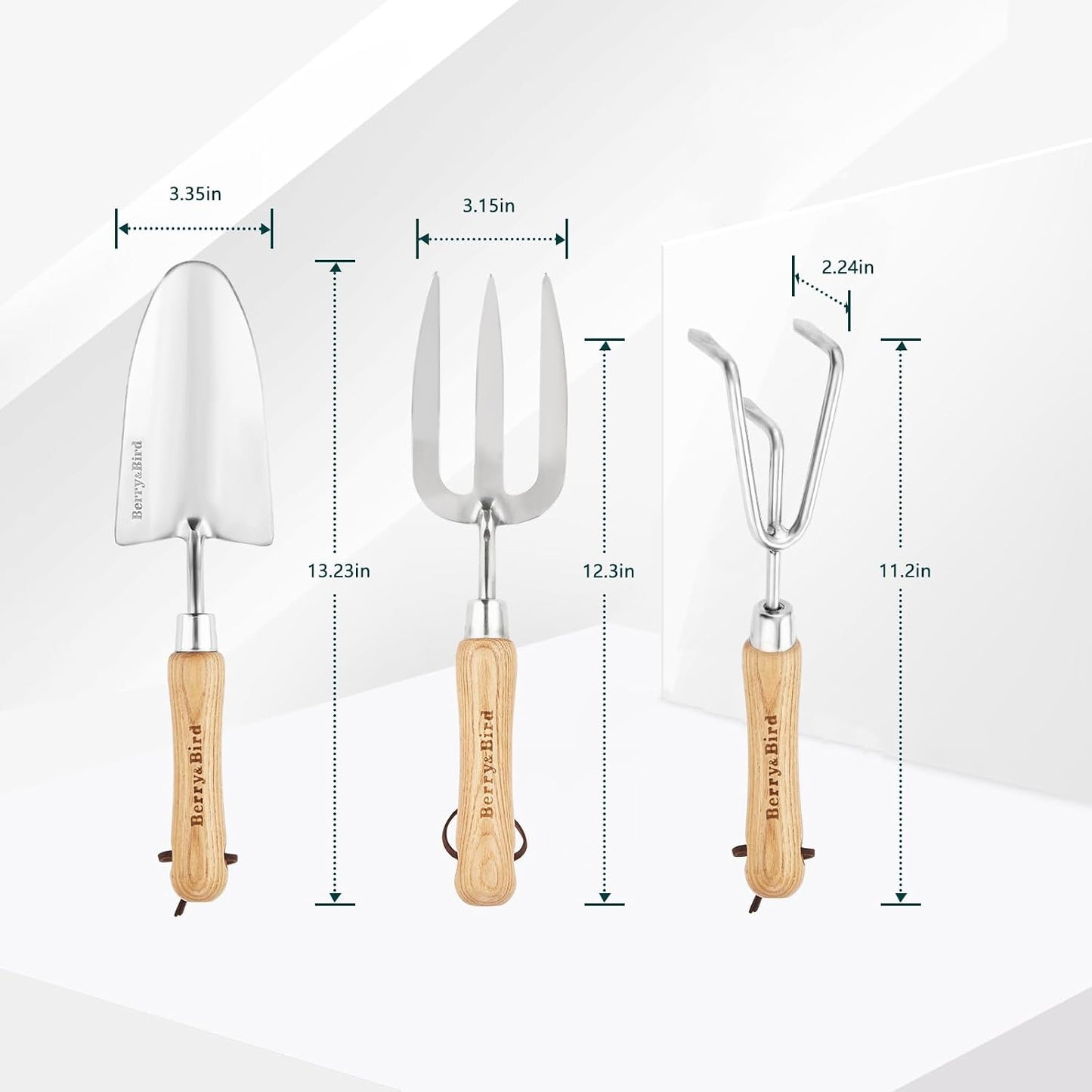 Garden Tool Set 3 Pieces Stainless Steel Heavy Duty Garden Sets