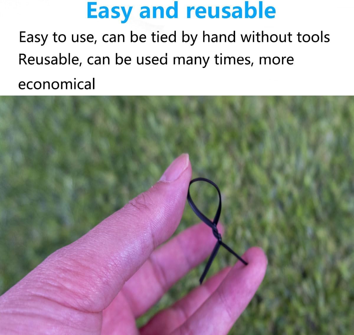 Green 6" Twist Ties (500 Pack) - Pre-Cut Garden Plant Ties in Self-Sealing Bag, Sturdy PET & 0.45mm Iron Core, Heavy Duty Reusable Ties for Tomato, Monstera, Vines and Cords