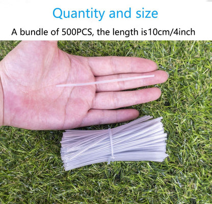 Green 6" Twist Ties (500 Pack) - Pre-Cut Garden Plant Ties in Self-Sealing Bag, Sturdy PET & 0.45mm Iron Core, Heavy Duty Reusable Ties for Tomato, Monstera, Vines and Cords