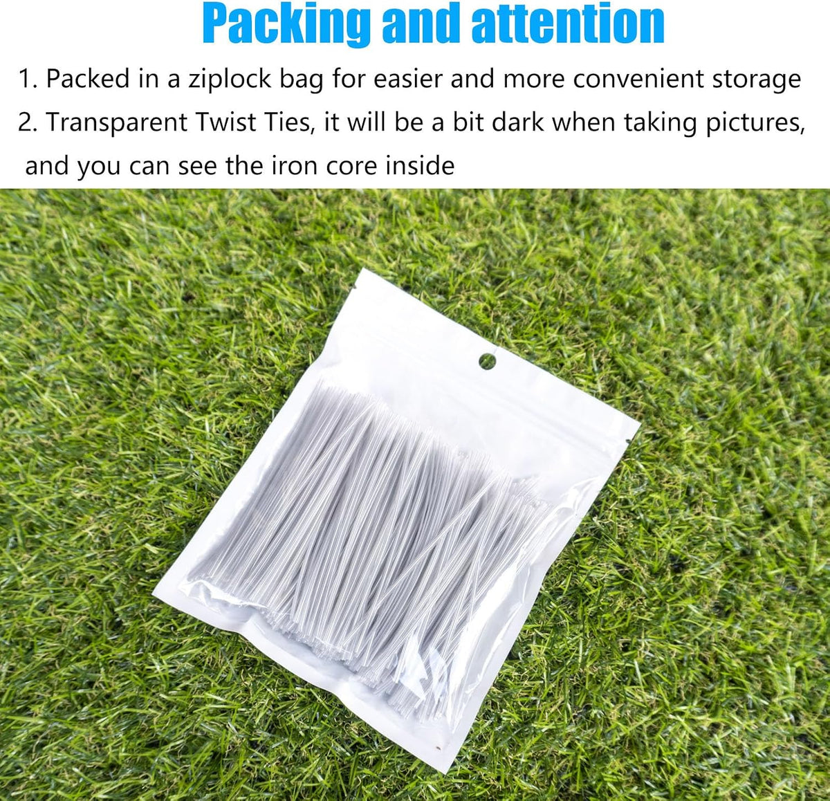 Green 6" Twist Ties (500 Pack) - Pre-Cut Garden Plant Ties in Self-Sealing Bag, Sturdy PET & 0.45mm Iron Core, Heavy Duty Reusable Ties for Tomato, Monstera, Vines and Cords