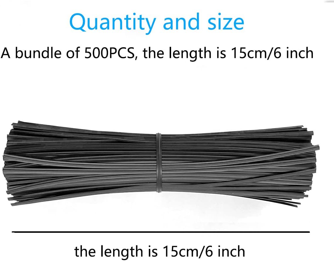 Green 6" Twist Ties (500 Pack) - Pre-Cut Garden Plant Ties in Self-Sealing Bag, Sturdy PET & 0.45mm Iron Core, Heavy Duty Reusable Ties for Tomato, Monstera, Vines and Cords