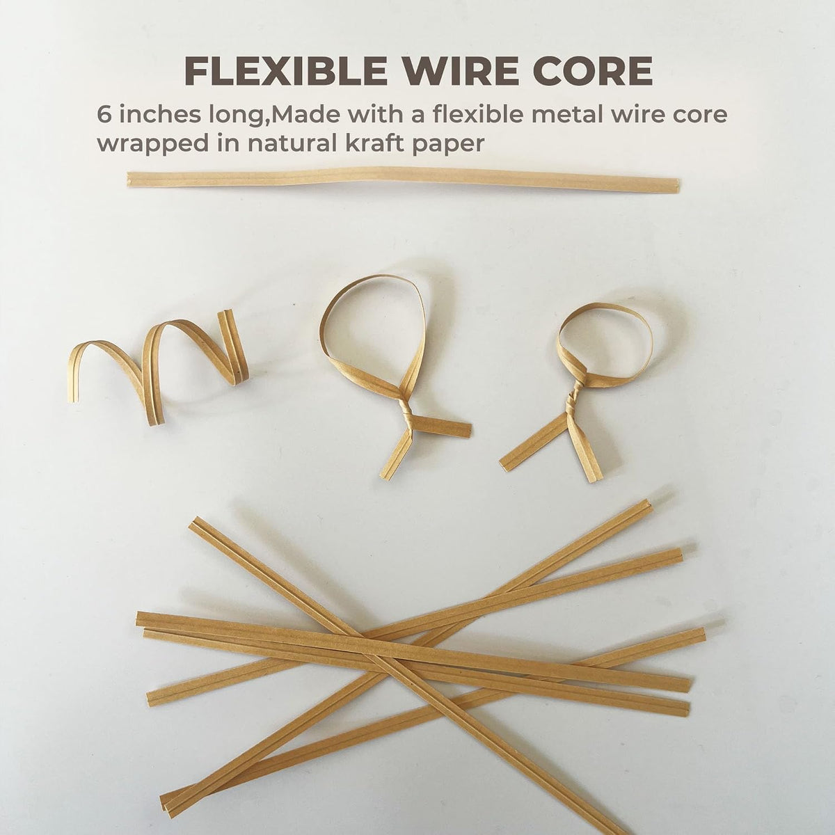 Green 6" Twist Ties (500 Pack) - Pre-Cut Garden Plant Ties in Self-Sealing Bag, Sturdy PET & 0.45mm Iron Core, Heavy Duty Reusable Ties for Tomato, Monstera, Vines and Cords