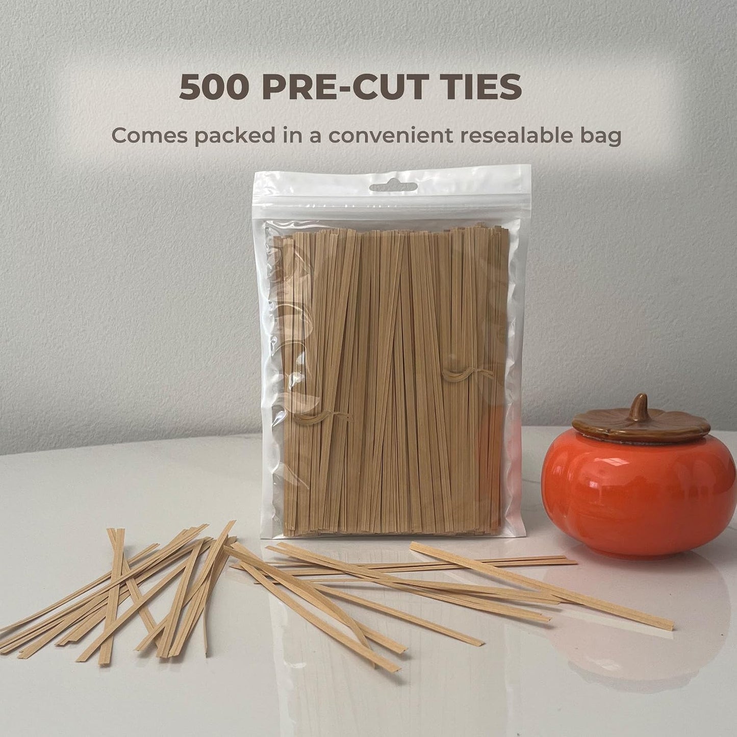 Green 6" Twist Ties (500 Pack) - Pre-Cut Garden Plant Ties in Self-Sealing Bag, Sturdy PET & 0.45mm Iron Core, Heavy Duty Reusable Ties for Tomato, Monstera, Vines and Cords