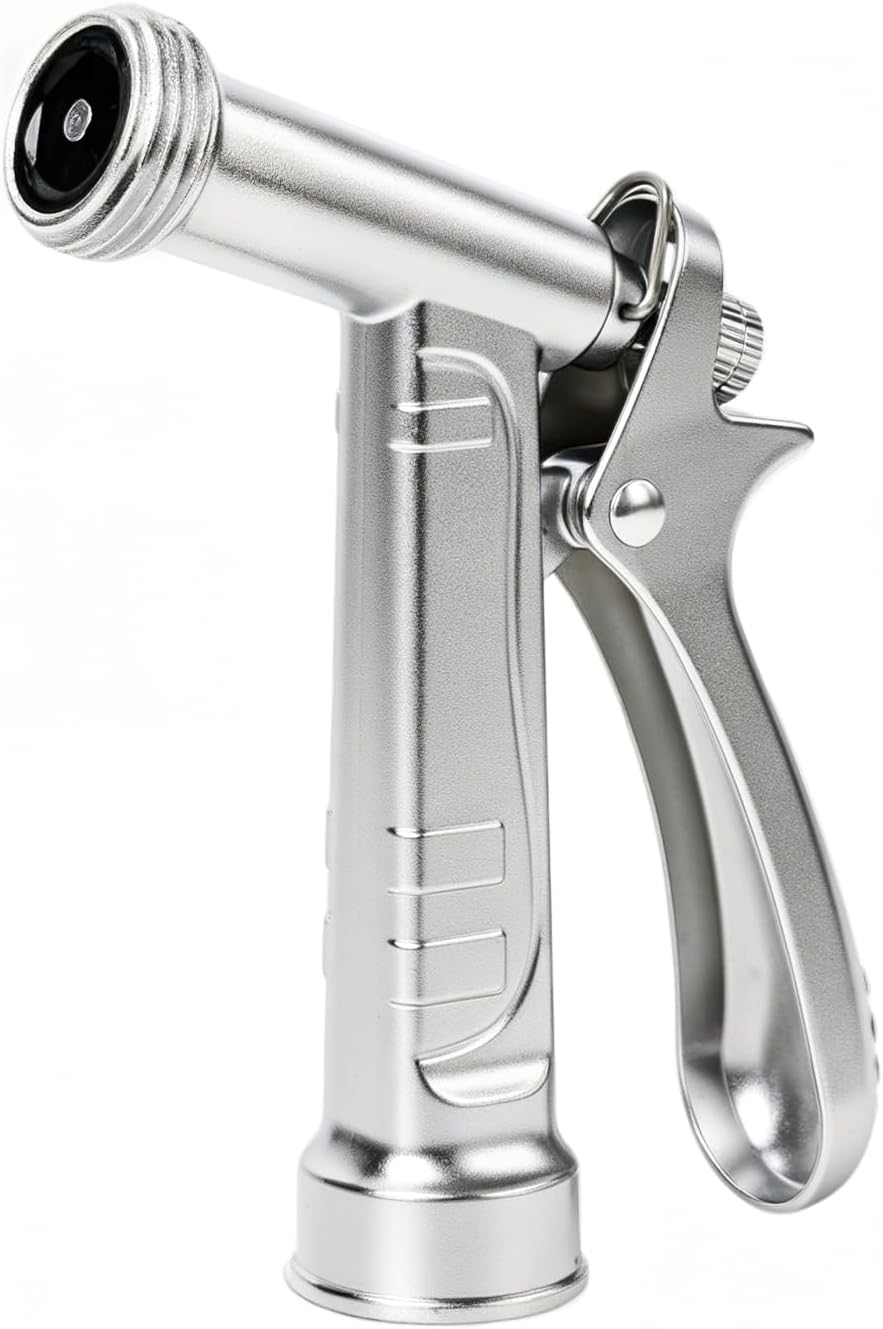 100% Metal Rust-Proof Chrome Plated Garden Hose Nozzle Heavy Duty