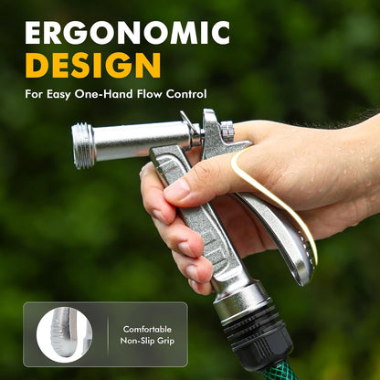 100% Metal Rust-Proof Chrome Plated Garden Hose Nozzle Heavy Duty