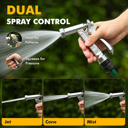 100% Metal Rust-Proof Chrome Plated Garden Hose Nozzle Heavy Duty