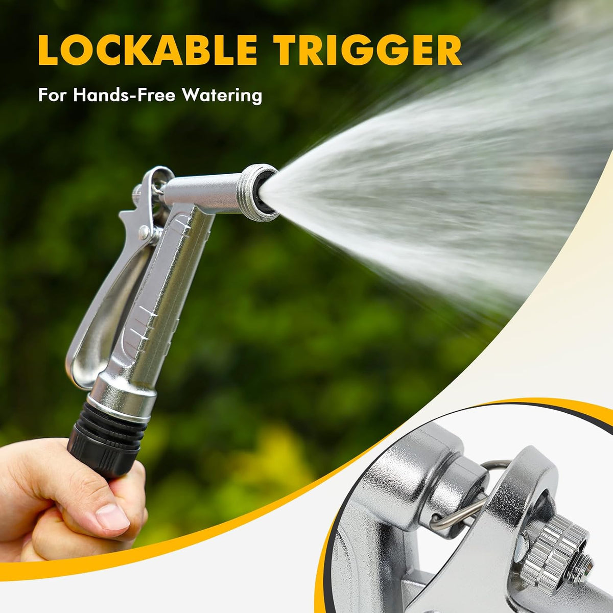100% Metal Rust-Proof Chrome Plated Garden Hose Nozzle Heavy Duty