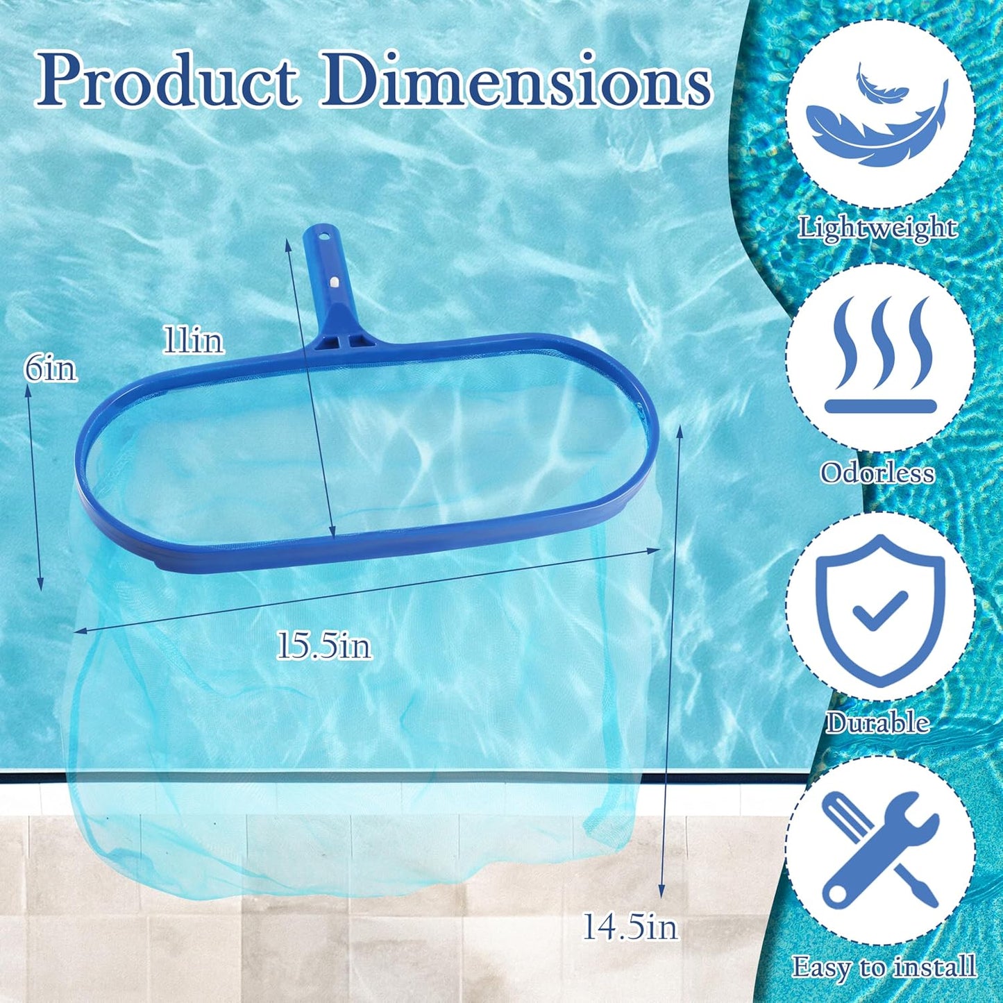 15.5x11in Swimming Pool Cleaner Supplies Pool Net Skimmer