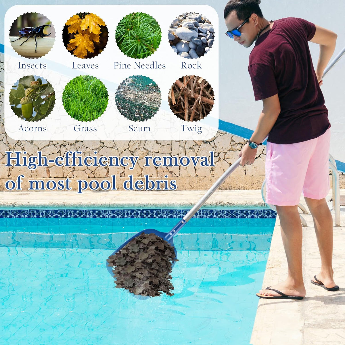 15.5x11in Swimming Pool Cleaner Supplies Pool Net Skimmer