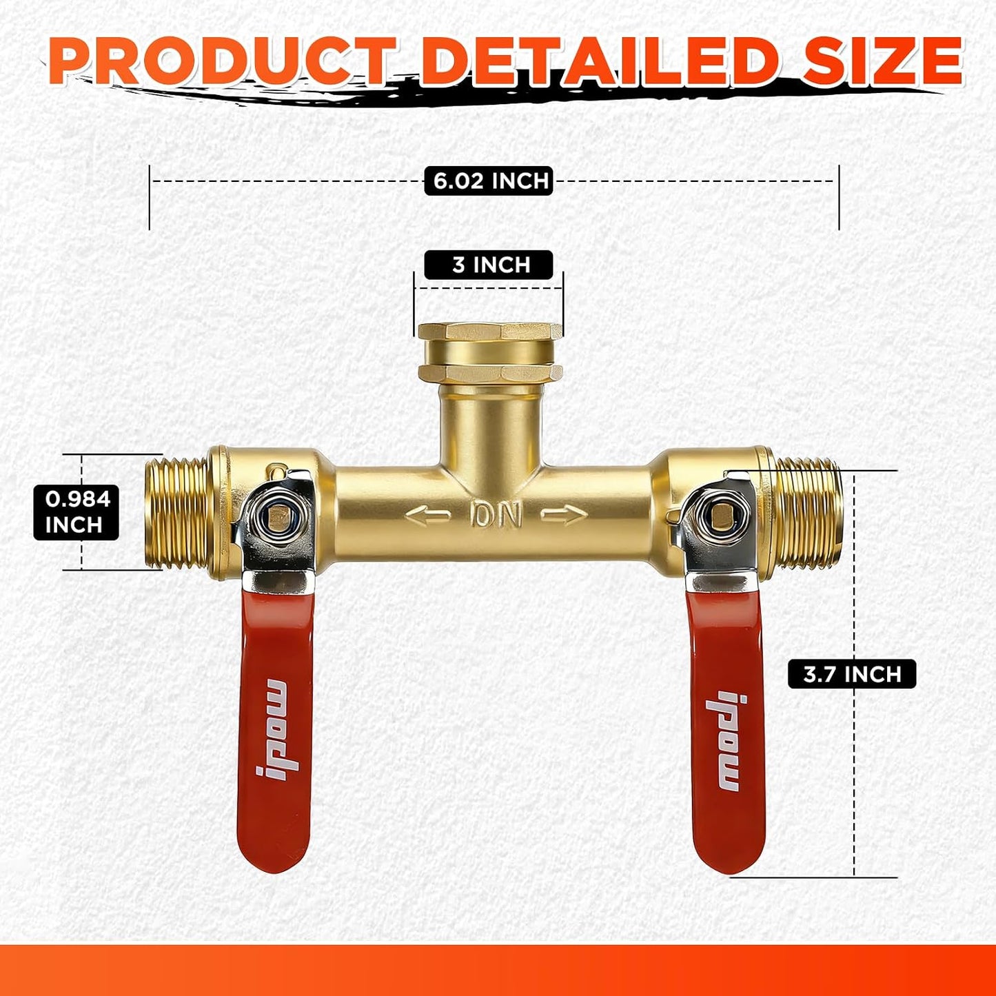 3 Way 1.2MPa High Flow Heavy Duty Garden Hose Splitter, 3/4" Spigot Faucet Connectors with 6 Rubber Hose Washers and Comfort Grip Use, Hose Pipe Tap Splitter for Garden Outdoor Home