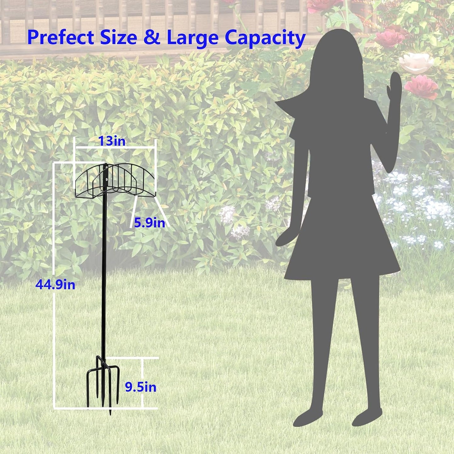 2-Pack Garden Hose Holder Freestanding with Upgrade 5 Prongs Base Rustproof Garden Hose Hose Hanger Storage for Outside, Yard, Lawn, Farm
