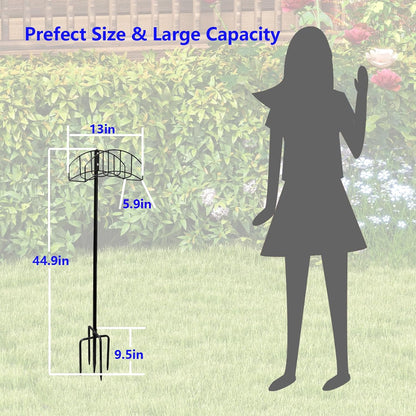 2-Pack Garden Hose Holder Freestanding with Upgrade 5 Prongs Base Rustproof Garden Hose Hose Hanger Storage for Outside, Yard, Lawn, Farm
