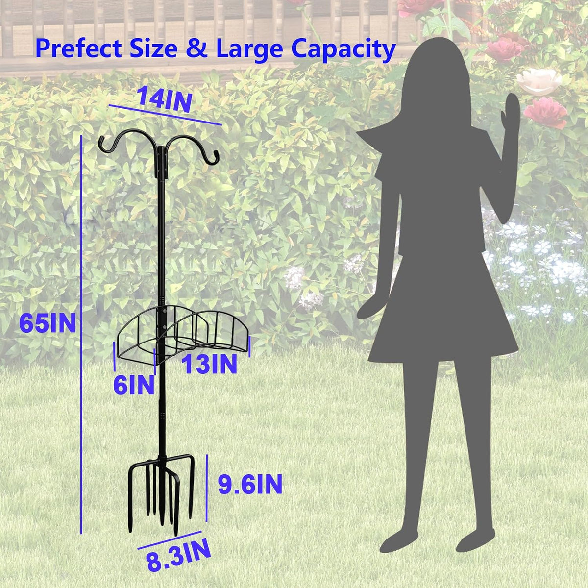 2-Pack Garden Hose Holder Freestanding with Upgrade 5 Prongs Base Rustproof Garden Hose Hose Hanger Storage for Outside, Yard, Lawn, Farm