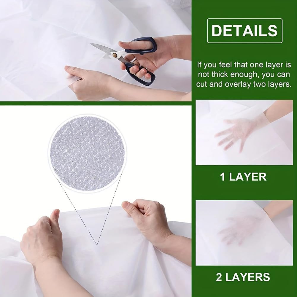 1.7oz Non-Woven Fabric Plant Cover, 5.2x32.8Ft Garden Shade Cloth Floating Row Frost Blanket for Greenhouse Outdoor Vegetable Fruit, White