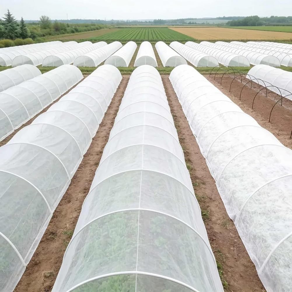 1.7oz Non-Woven Fabric Plant Cover, 5.2x32.8Ft Garden Shade Cloth Floating Row Frost Blanket for Greenhouse Outdoor Vegetable Fruit, White