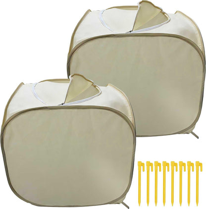 2 Pack Plant Freeze Protection Covers, Winter Shrub Frost Protection Covers for Plants in Winter Warm Plant Tent Protecting Fruit Potted Plants Tree from Freezing Animals Eating (30x30x30in)
