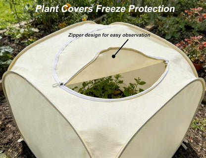 2 Pack Plant Freeze Protection Covers, Winter Shrub Frost Protection Covers for Plants in Winter Warm Plant Tent Protecting Fruit Potted Plants Tree from Freezing Animals Eating (30x30x30in)