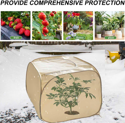 2 Pack Plant Freeze Protection Covers, Winter Shrub Frost Protection Covers for Plants in Winter Warm Plant Tent Protecting Fruit Potted Plants Tree from Freezing Animals Eating (30x30x30in)
